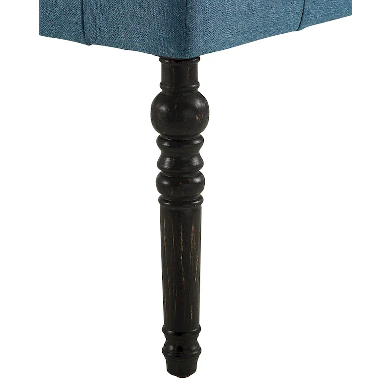 Copper Grove Sens Tufted Tan Fabric Dining Bench with Turned Legs