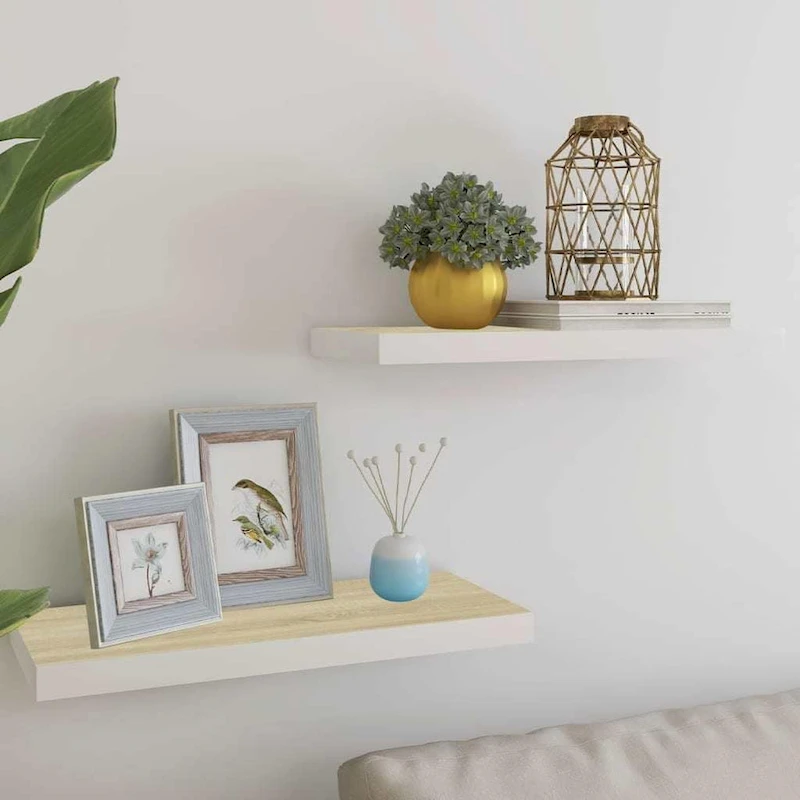 Floating Wall Shelves 2 pcs 23.6x9.3x1.5 MDF - 23.6 x 9.3 x 1.5 (L x W x H)