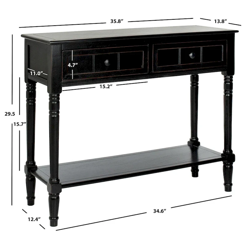 SAFAVIEH Camilla Grey 2-Drawer Console Table - 35.8 x 13.8 x 29.5 - 36Wx14Dx30H
