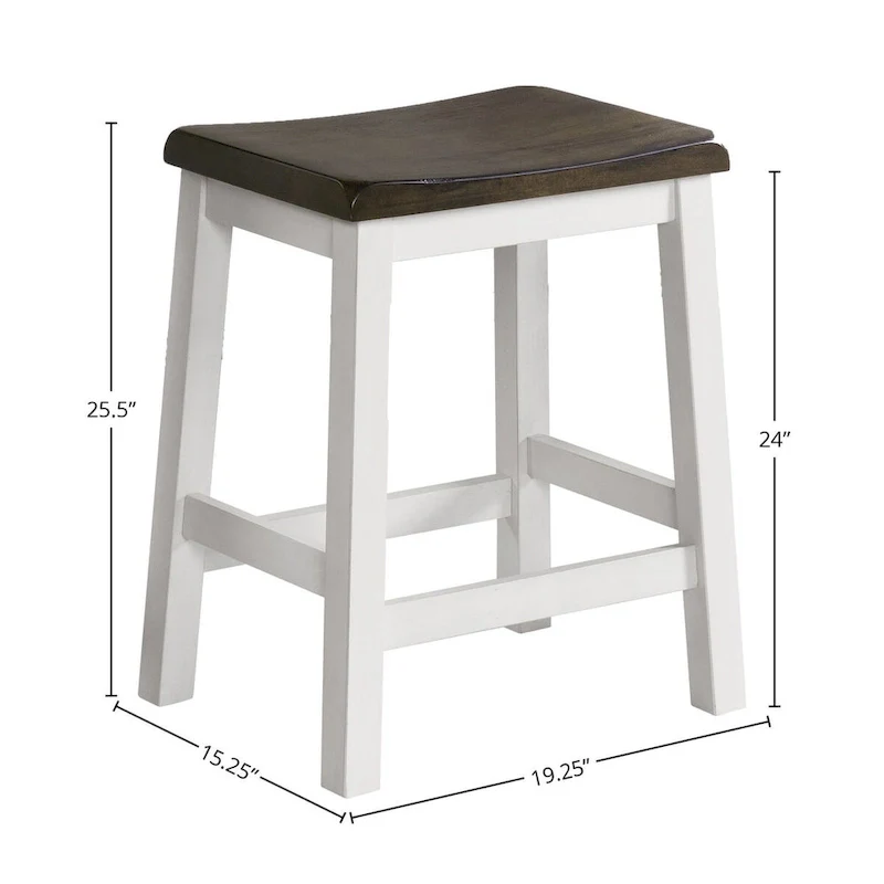 White Backless Counter Stool, Set of 2