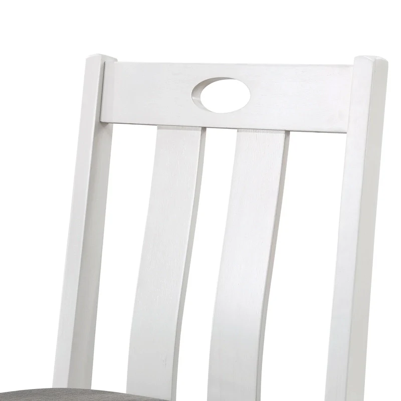 Badia Transitional White Wood 5-Piece Counter Height Table Set by Furniture of America