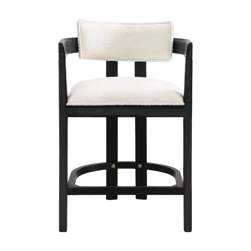 Netia 3-Piece Counter-Height Bar Set with Boucle Upholstered Chairs and Metal Table Base by Christopher Knight Home