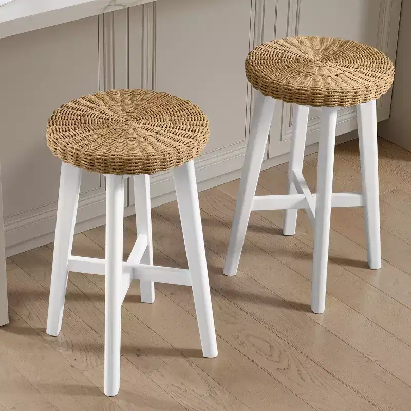 Alaterre Furniture Set of 2 Barstools, White
