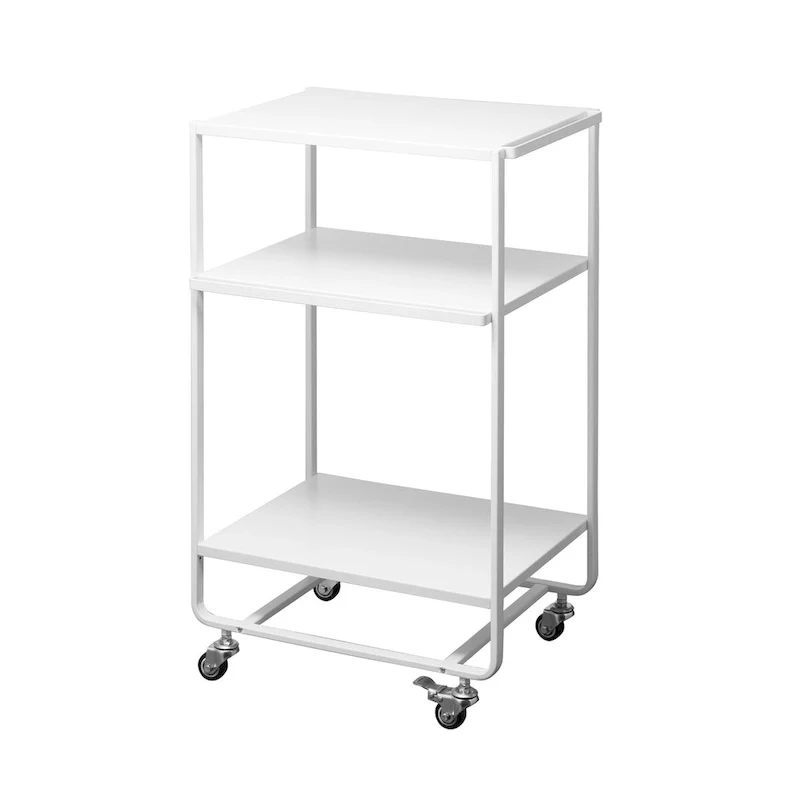3-Level Rolling Steel Utility Cart with Hooks - 19.29x14.96x32.09 in