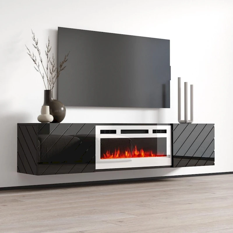 Luxe WH-EF Wall Mounted Electric Fireplace Modern 72 TV Stand