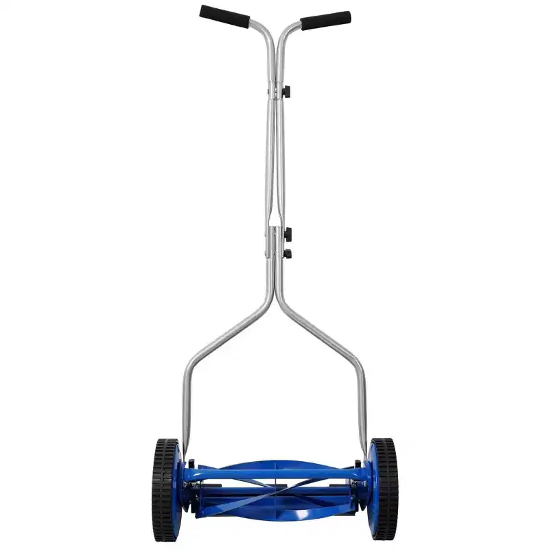 NAYSAYE Manual Lawn Mower Push Reel Grass Cutter Trimmer Smooth Mowing for Home Yard Garden, Blue and Gray, 21.3*14.1*9.3