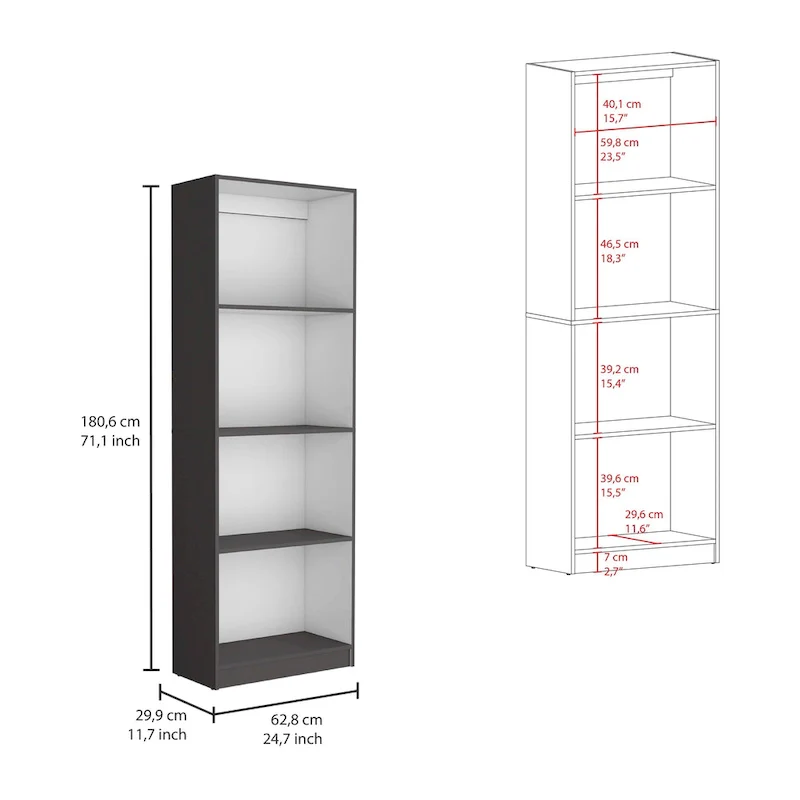 3pc Bookcase set 74 Wide 4-Shelf Double Cabinet