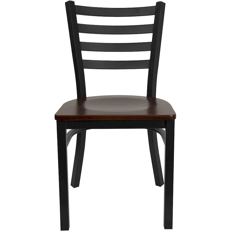 2 Pack Ladder Back Metal Restaurant Chair - 16.5W x 17D x 32.25H - 16.5W x 17D x 32.25H