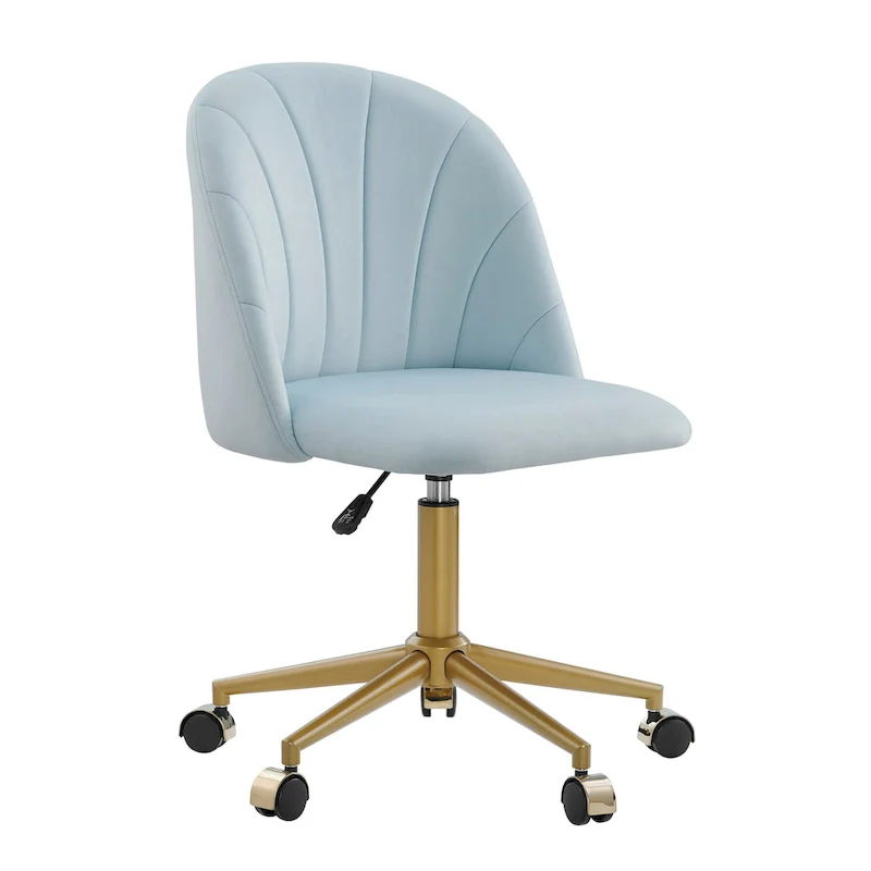 Aubrie Velvet Curved Swivel Desk Chair