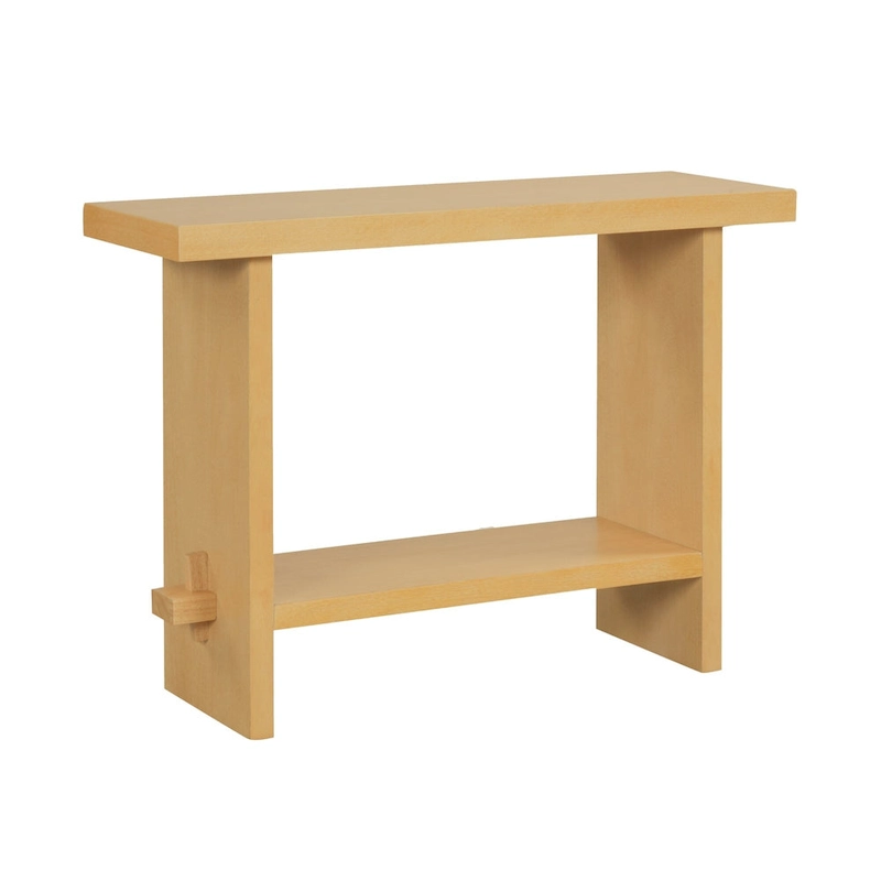 Nathan James Virgo Farmhouse 2-Tier Console Table in Wire-Brushed Wood Finish