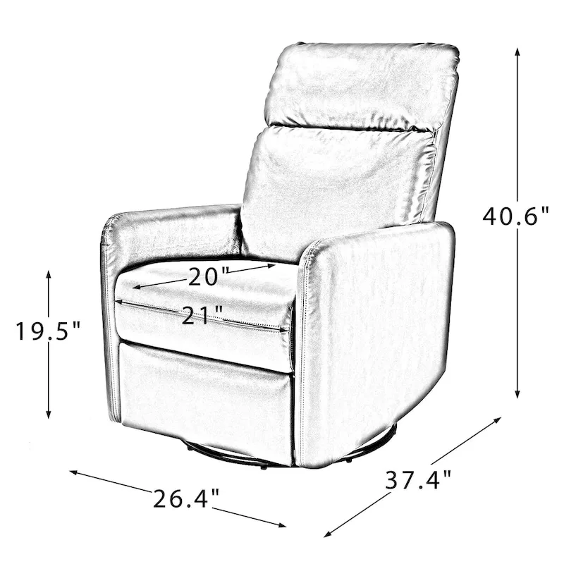 Leather Manual Swivel Recliner