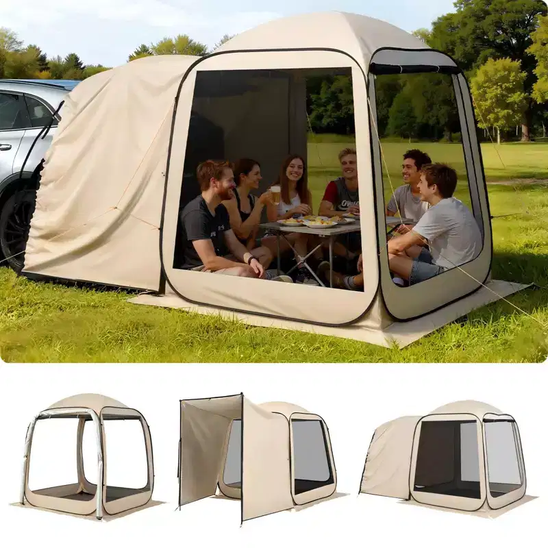 6 x 6 ft Pop Up Screen House Tent for 4-6 People SUV Tailgate Compatible Mesh Protection