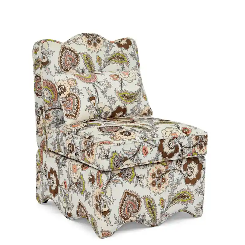 Velvet single dining chair with soft seat cushion