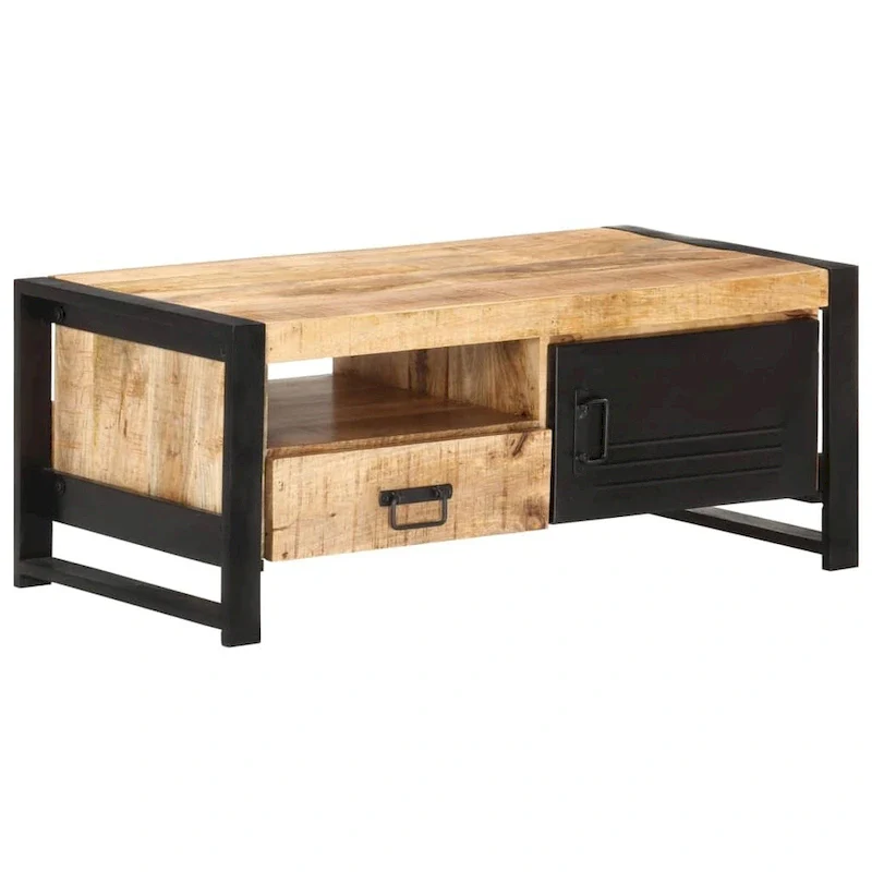 Solid Wood Coffee Table and Accent Side Table for Living Room