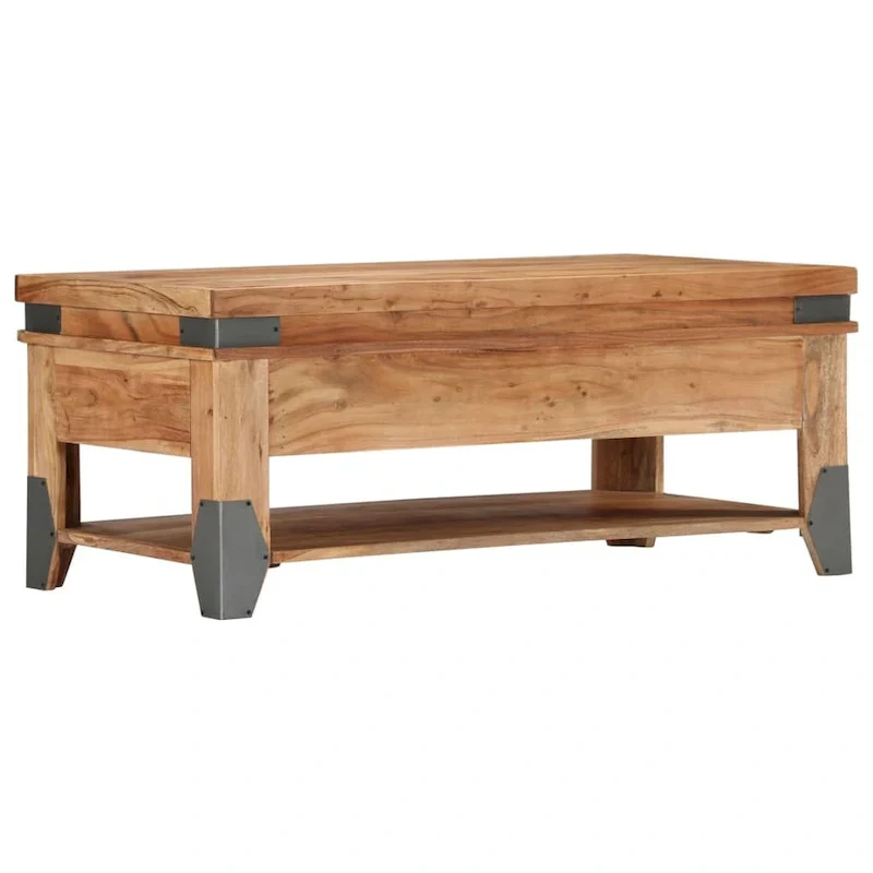 vidaXL Coffee Table 43.3x20.5x17.7 Solid Acacia Wood - 43.3 x 20.5 x 17.7