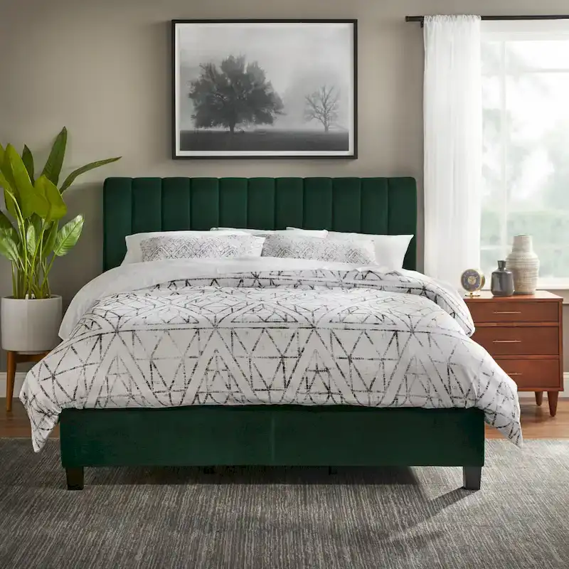 Lifestorey Teagan Queen Channel Upholstered Headboard