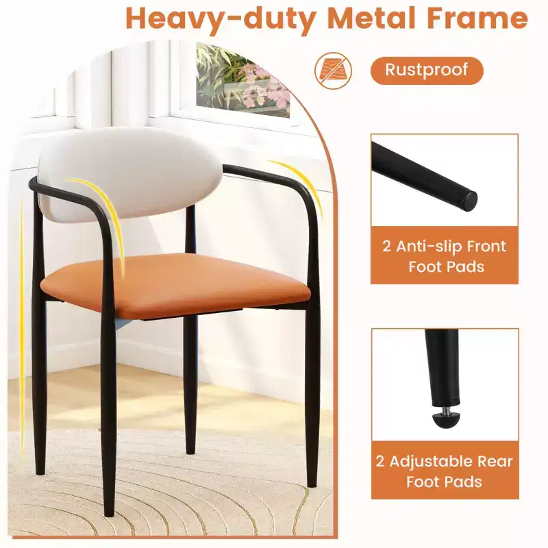 Costway Upholstered Dining Chairs Set of 2/4 with Cushioned Backrests & Seats Sturdy