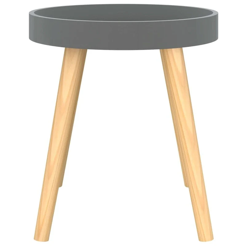 vidaXL Side Table Round End Coffee Table Engineered Wood and Solid Wood Pine - 15x15x15.7