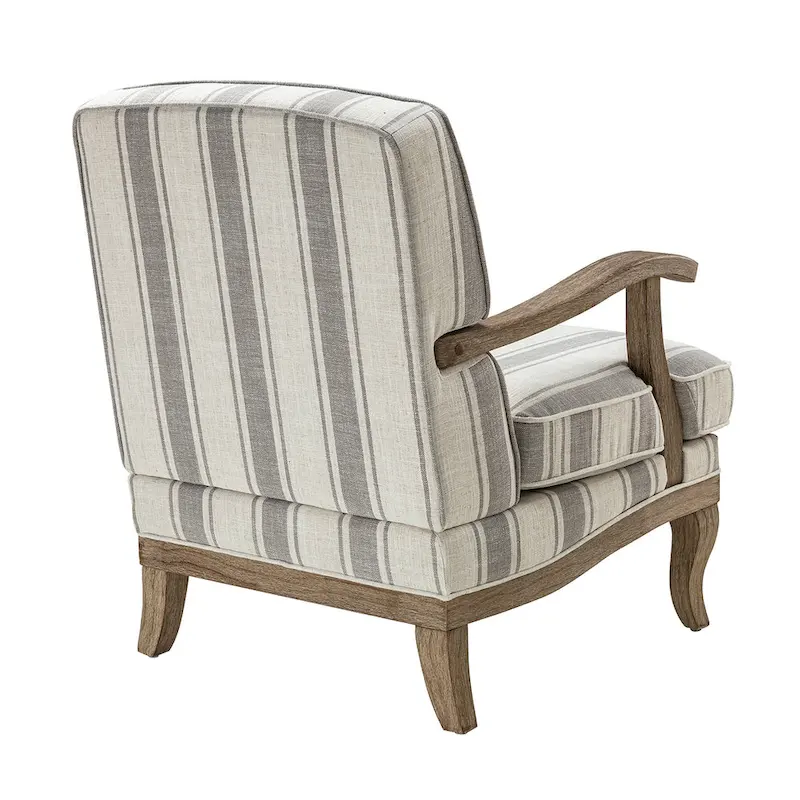 Rinaldo Farmhouse Polyester Armchair with Solid Wood Legs Set of 2 by HULALA HOME