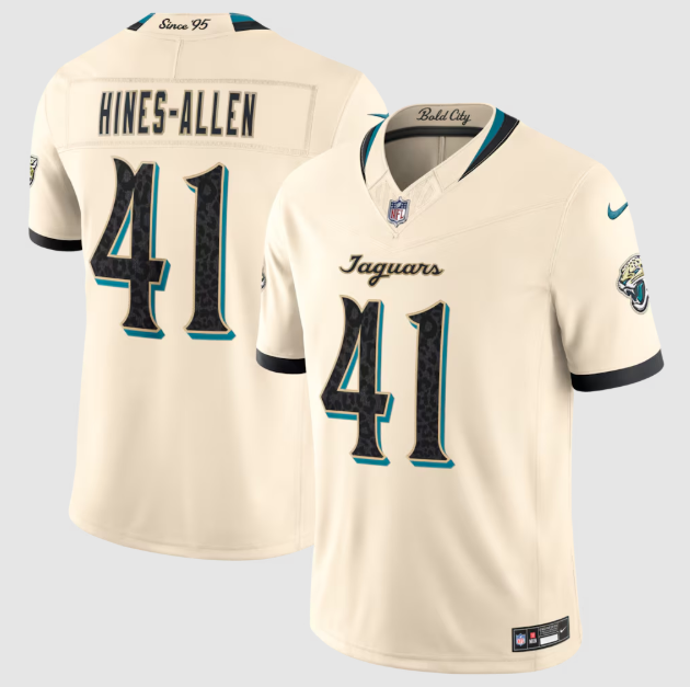Jacksonville Jaguars Josh Hines-Allen Natural 2026 Rivalries Collection Stitched Limited Jersey