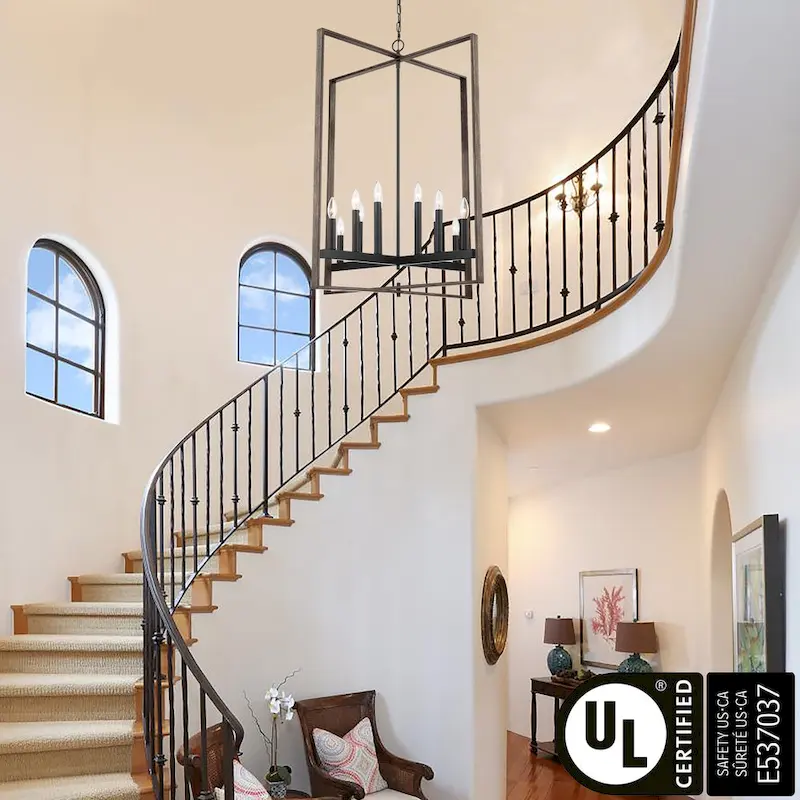 Finnick 12-light 31 Inch Farmhouse Rustic Chandelier with Wood Grain - N/A