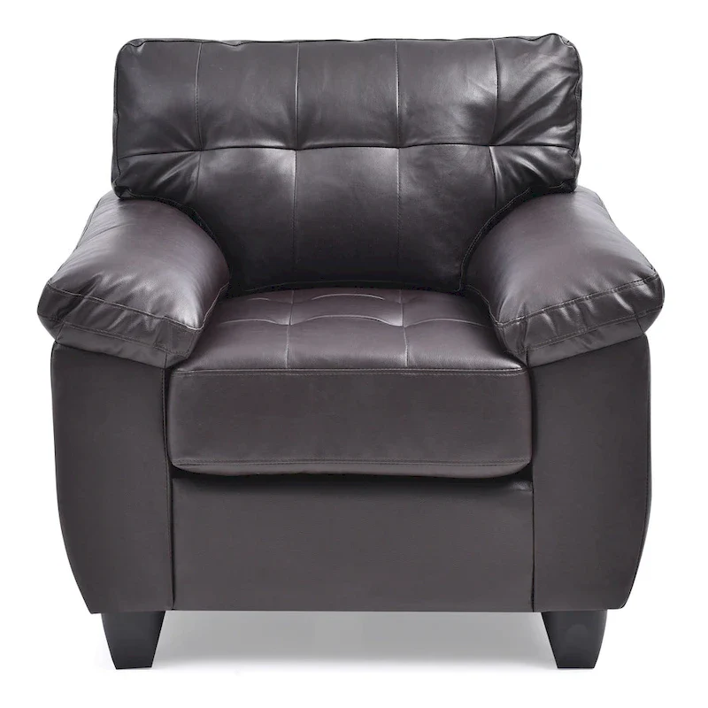 Faux Leather Tufted Accent Chair