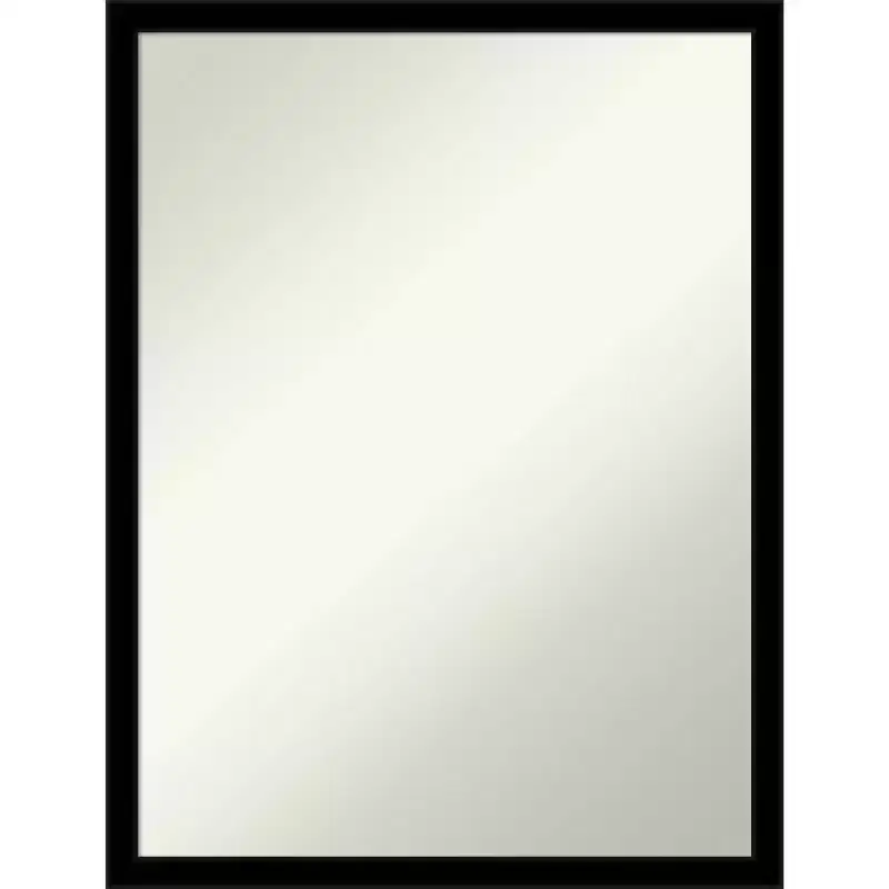 20" x 26" Non-Beveled Jet Black Wall Mirror - Amanti Art