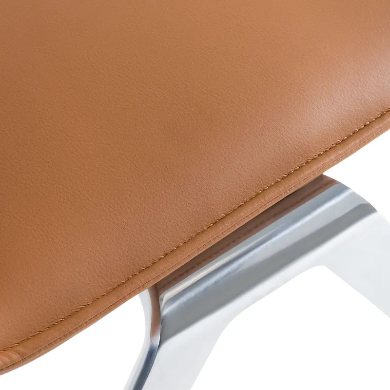 Modrest Cedric Modern Camel Vegan Leather Office Side Chair