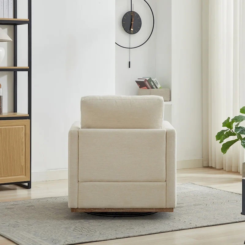 Square Upholstered Swivel Accent Chair