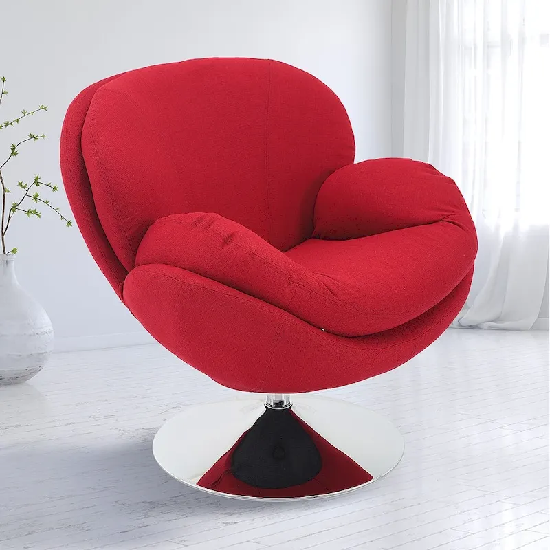Strand Leisure Accent Chair – Red/Orange/Charcoal/Khaki, Swivel, Single Seat