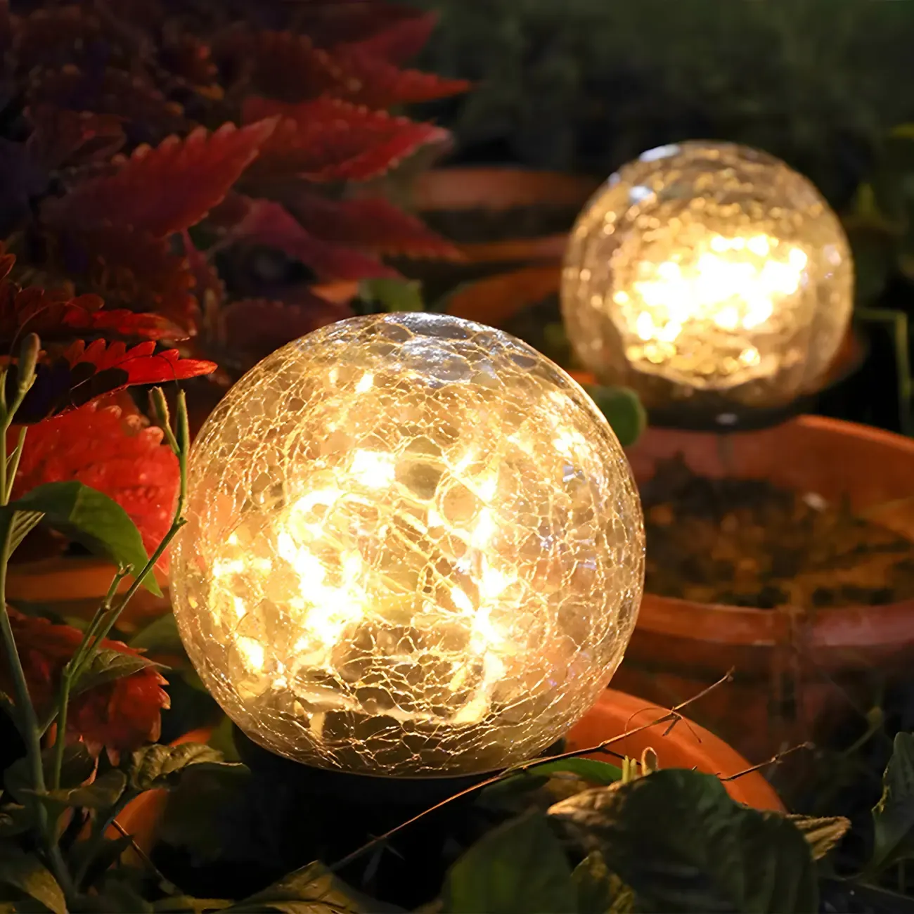 Simplicity Crackle Glass Ball Landscape Lighting