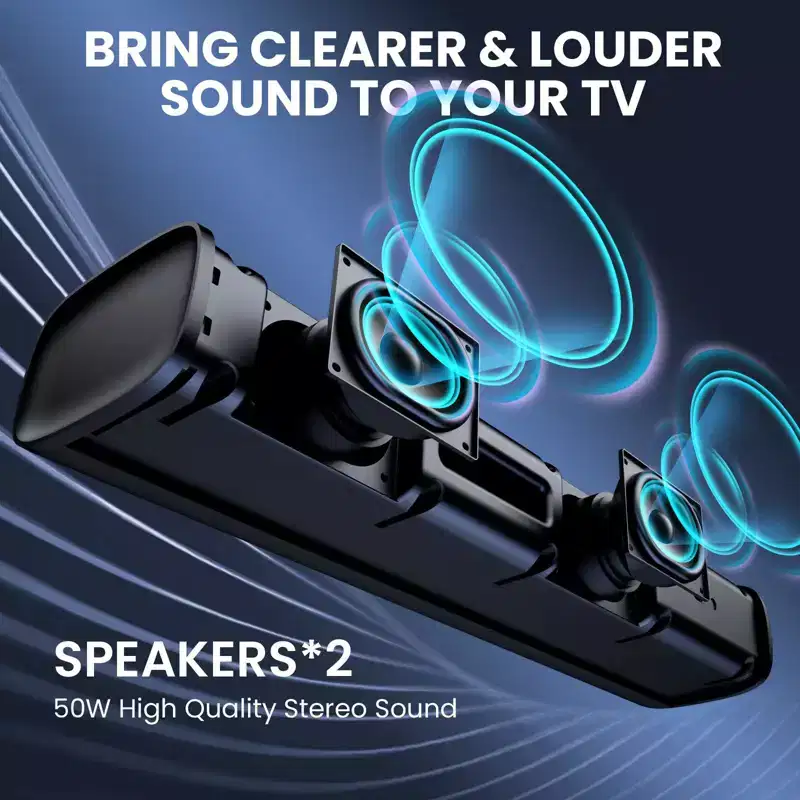 MOVSSOU Bluetooth Sound Bar Small Surround Sound 17Inch