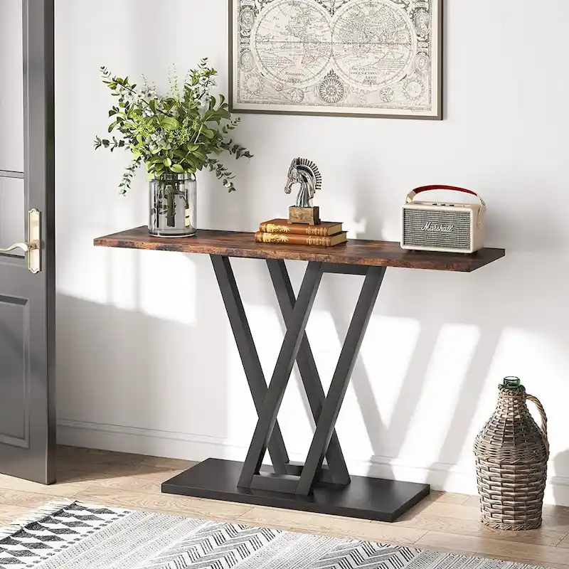43-Inch Narrow Entryway Console Sofa Table for Hallway and Living Room