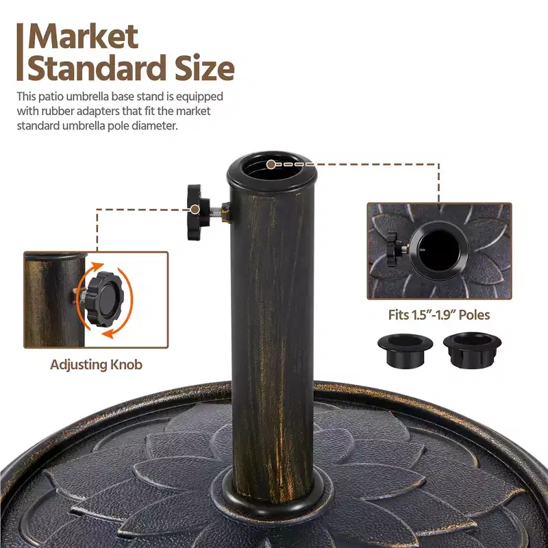 Yaheetech Heavy Duty Umbrella Base Stand with Flower Petal Pattern