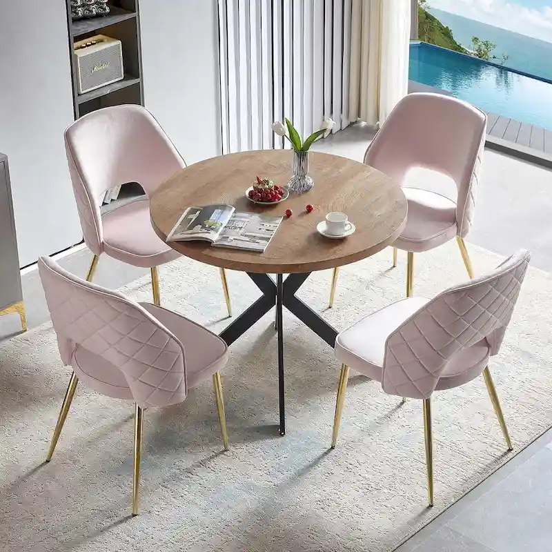 Howtai Upholstered Home Chair Hollow-Back Set of 4