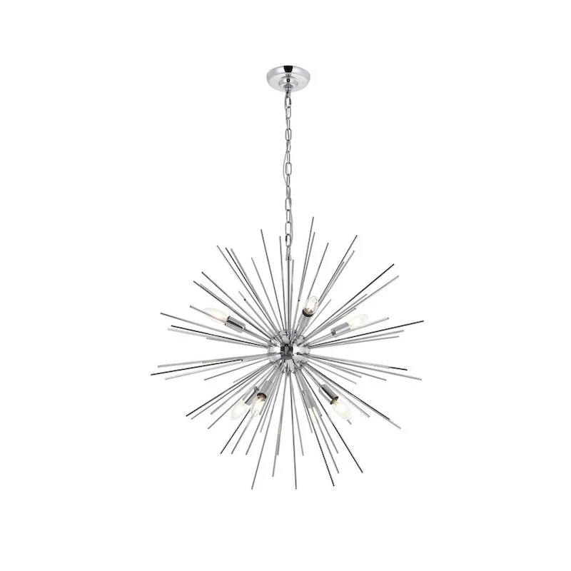 Timber 8 light Chrome Pendant