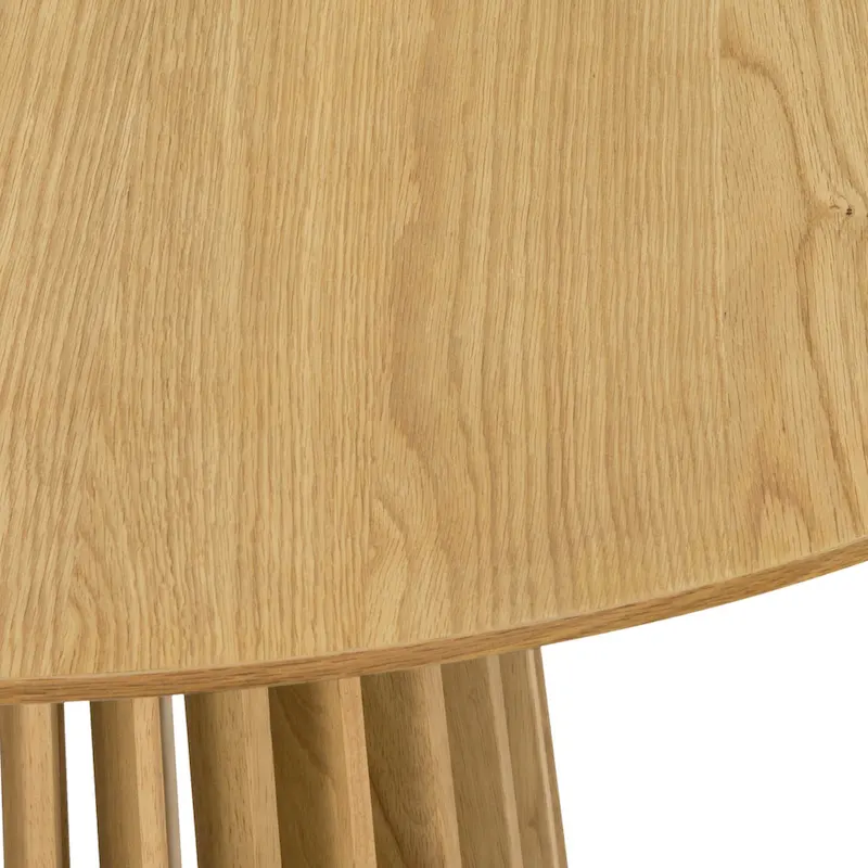 Pasadena 79 inch Solid Wood Oval Dining Table with Slatted Pedestal Base