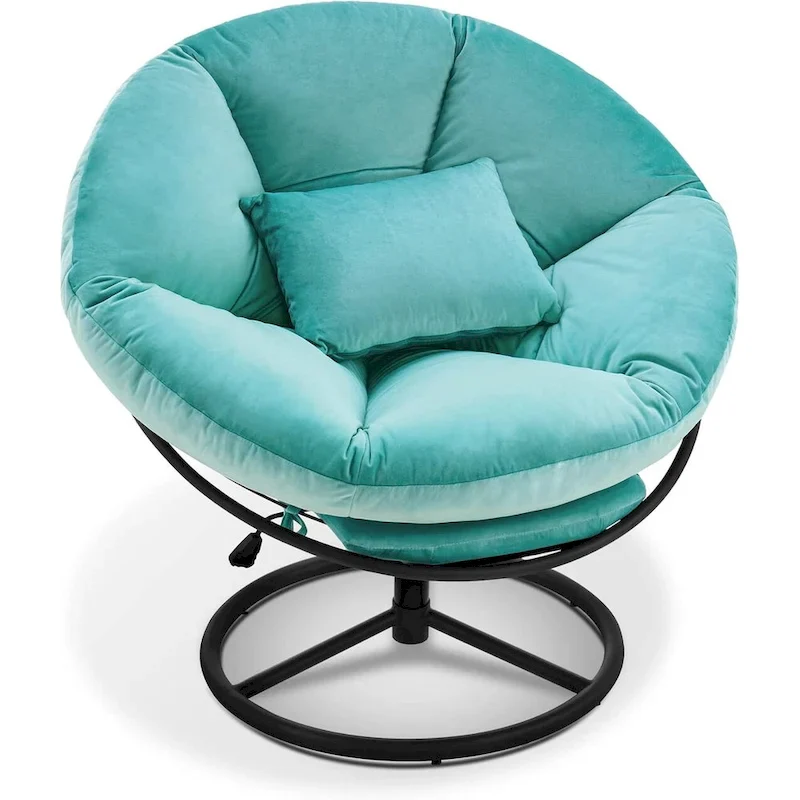 MCombo Gas Lift Swivel Papasan Chair with Height Adjustment, Velvet HQ405