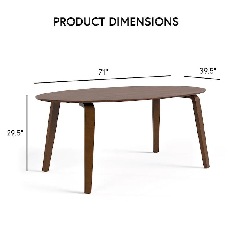 Beau I Mid-Century Walnut Oval Dining Table