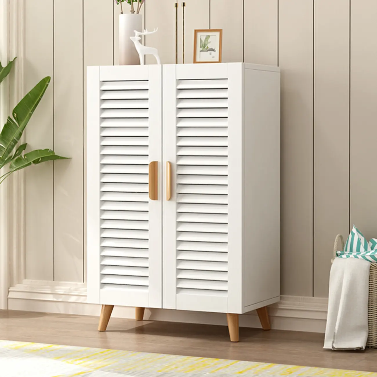 Modern Wooden Ventilated Storage Cabinet with Straight Legs