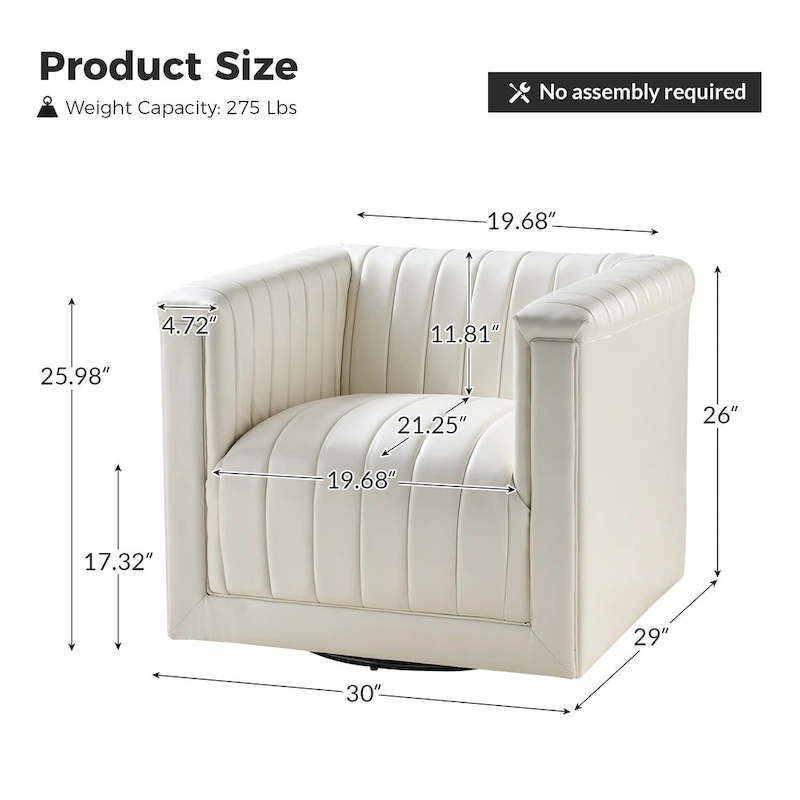 Esteban Modern Leather Upholstered Swivel Barrel Chair Set of 2 by HULALA HOME