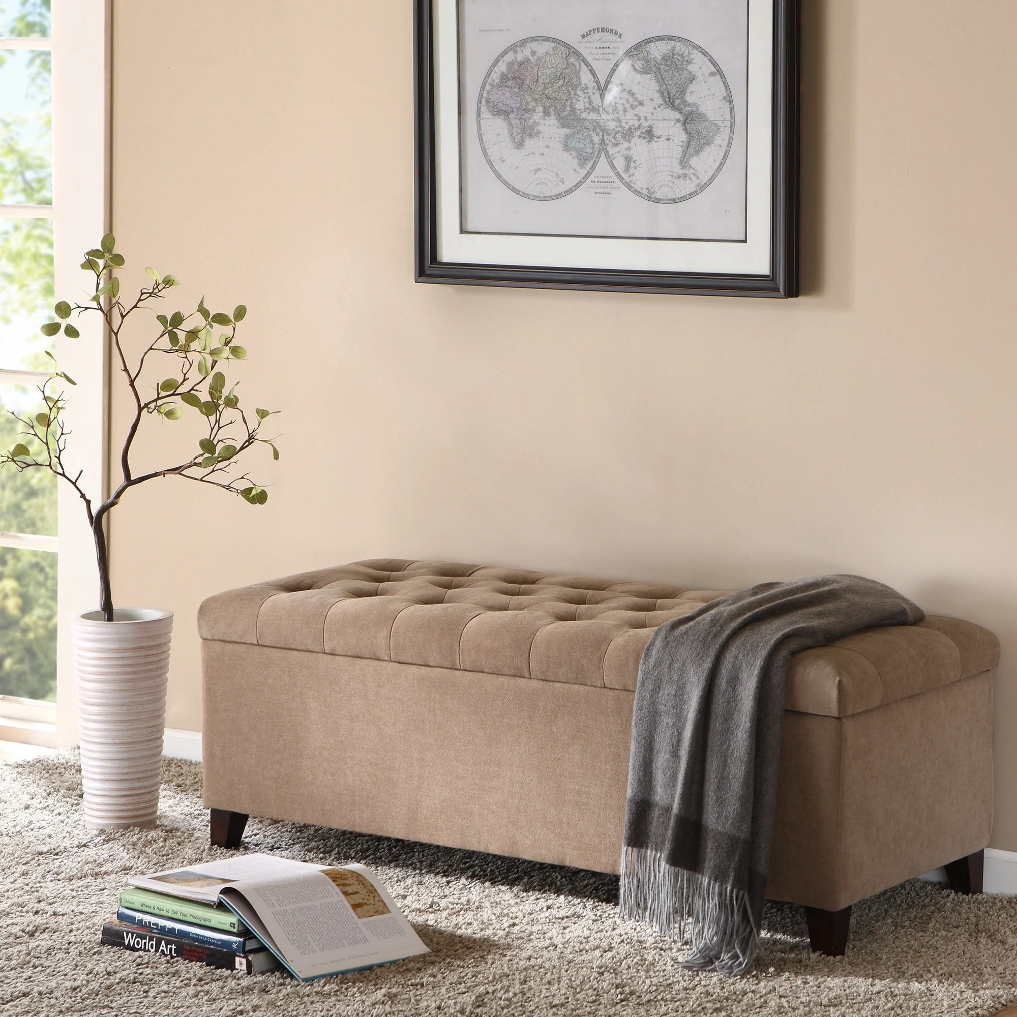 Madison Park Sasha Tufted Top Upholstered Storage Bench