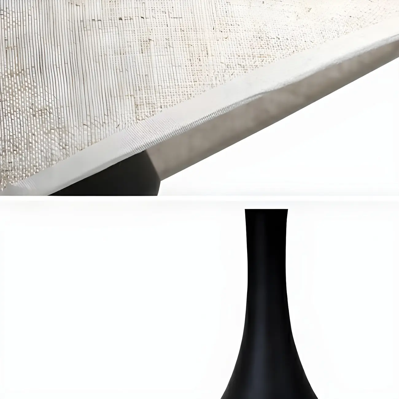 Bedside Elegant Black/White Metal Fabric Table Lamp