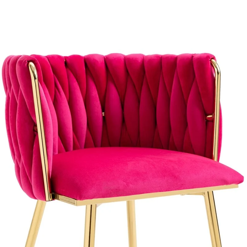 SEYNAR Modern Glam Velvet Dining Side Chair Set of 2 with Gold Metal Frame