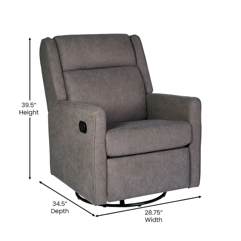 Classic Upholstered Manual Recline Rocking Swivel Glider Chair