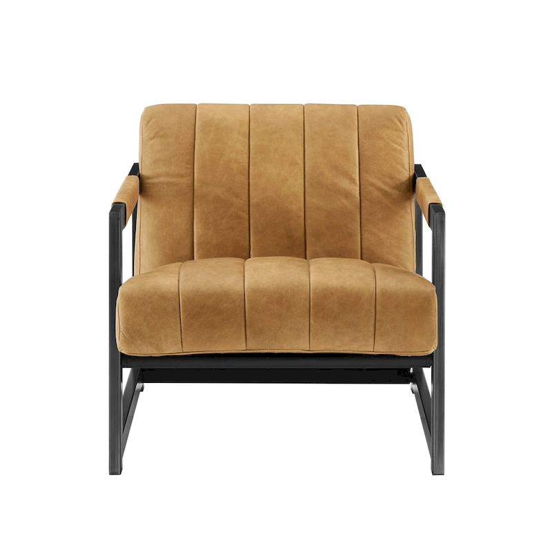 Art Leon Genuine Leather Lounge Accent Arm Chair