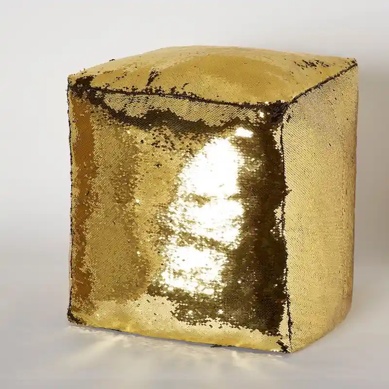 Reversible Sequin Mermaid Pouf