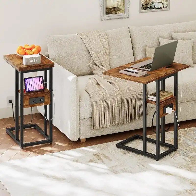 Foldable End Table - 15.4D x 10.2W x 25.2H