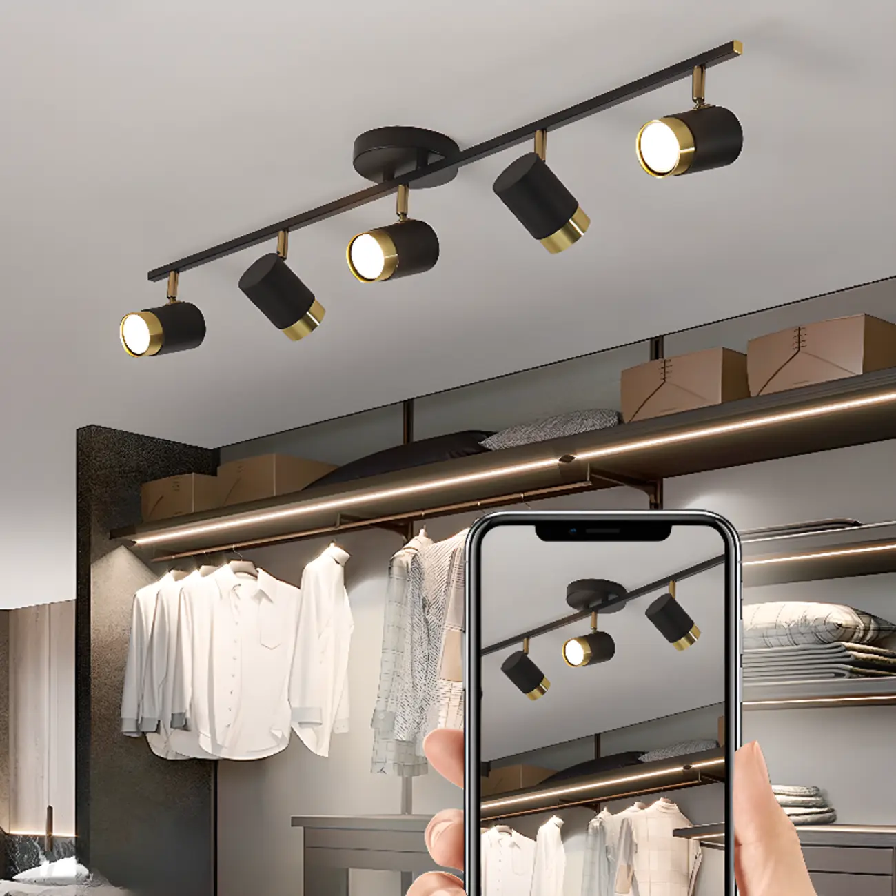4-Light Modern Dimmable LED Track Lighting with Adjustable Head