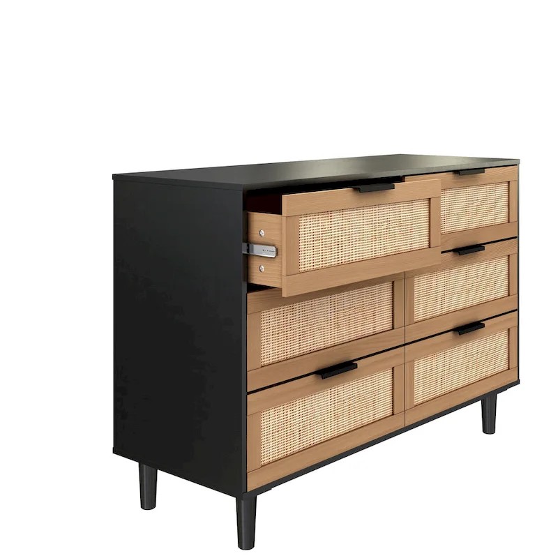 6 drawers Rattan dresser Rattan Drawer, Bedroom,Living Room